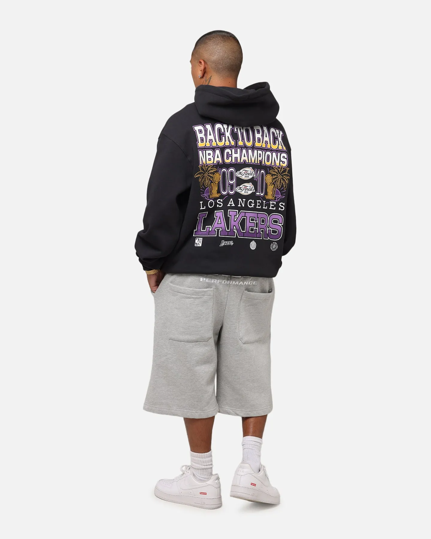 Mitchell & Ness Los Angeles Lakers Back To Back Hoodie Faded Black sold by Culture Kings product image thumbnail 3