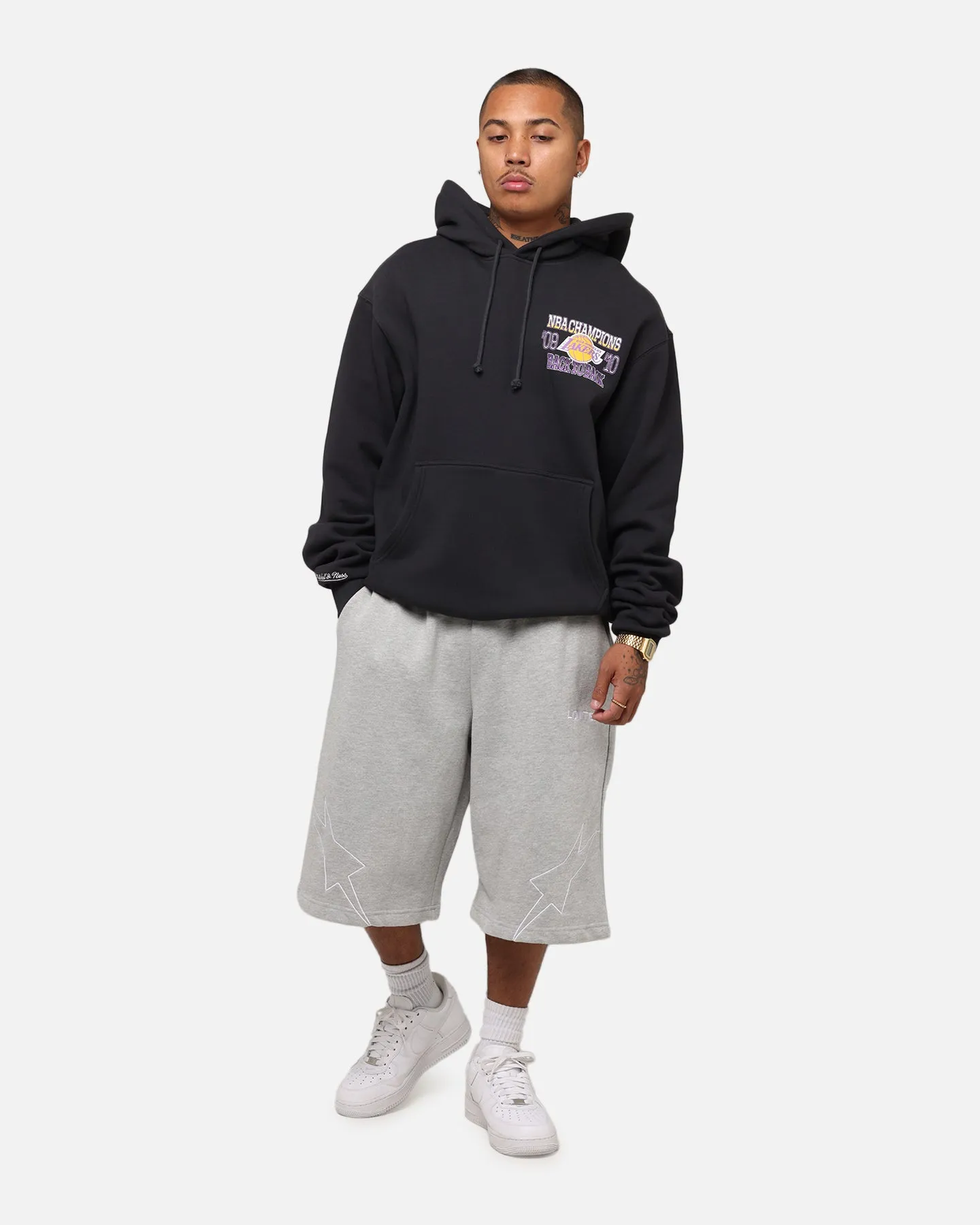 Mitchell & Ness Los Angeles Lakers Back To Back Hoodie Faded Black sold by Culture Kings product image thumbnail 4
