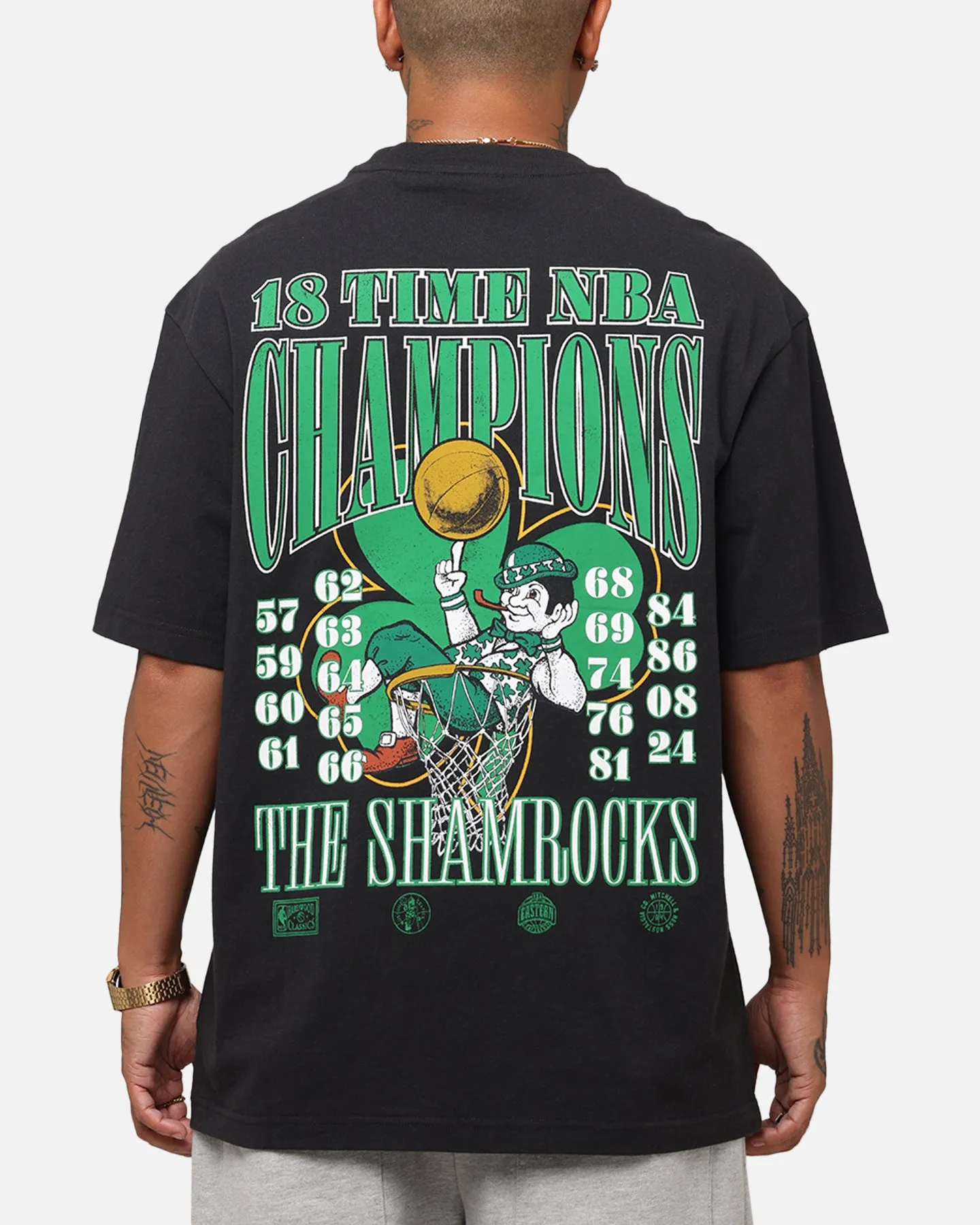 Mitchell & Ness Boston Celtics 18-Time NBA Champions T-Shirt Faded Black sold by Culture Kings