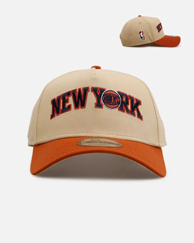 New Era New York Knicks 'Vintage' 9FORTY A-Frame Snapback Vegas Gold sold by Culture Kings