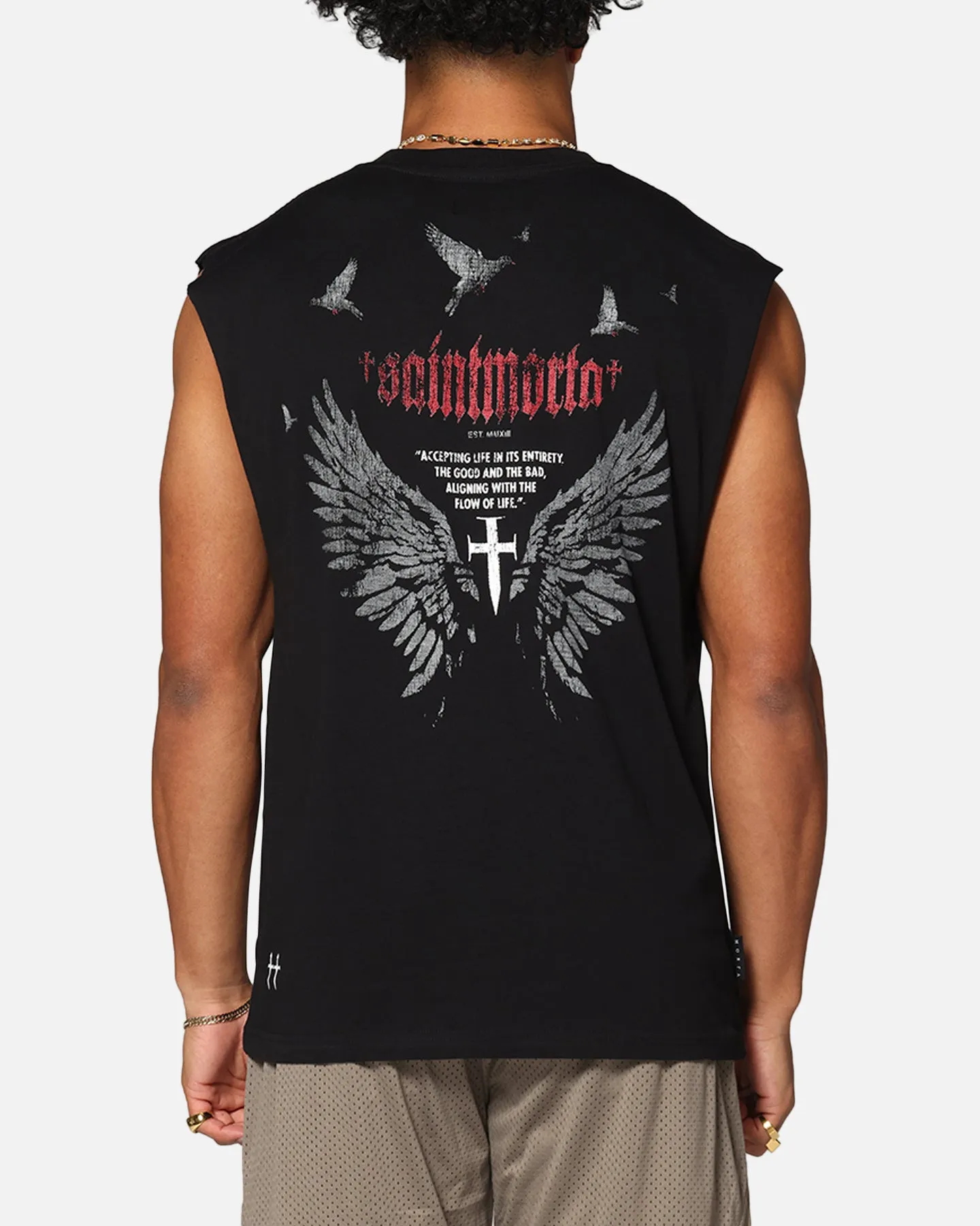 Saint Morta Amorfati Oversized Muscle T-Shirt Black sold by Culture Kings