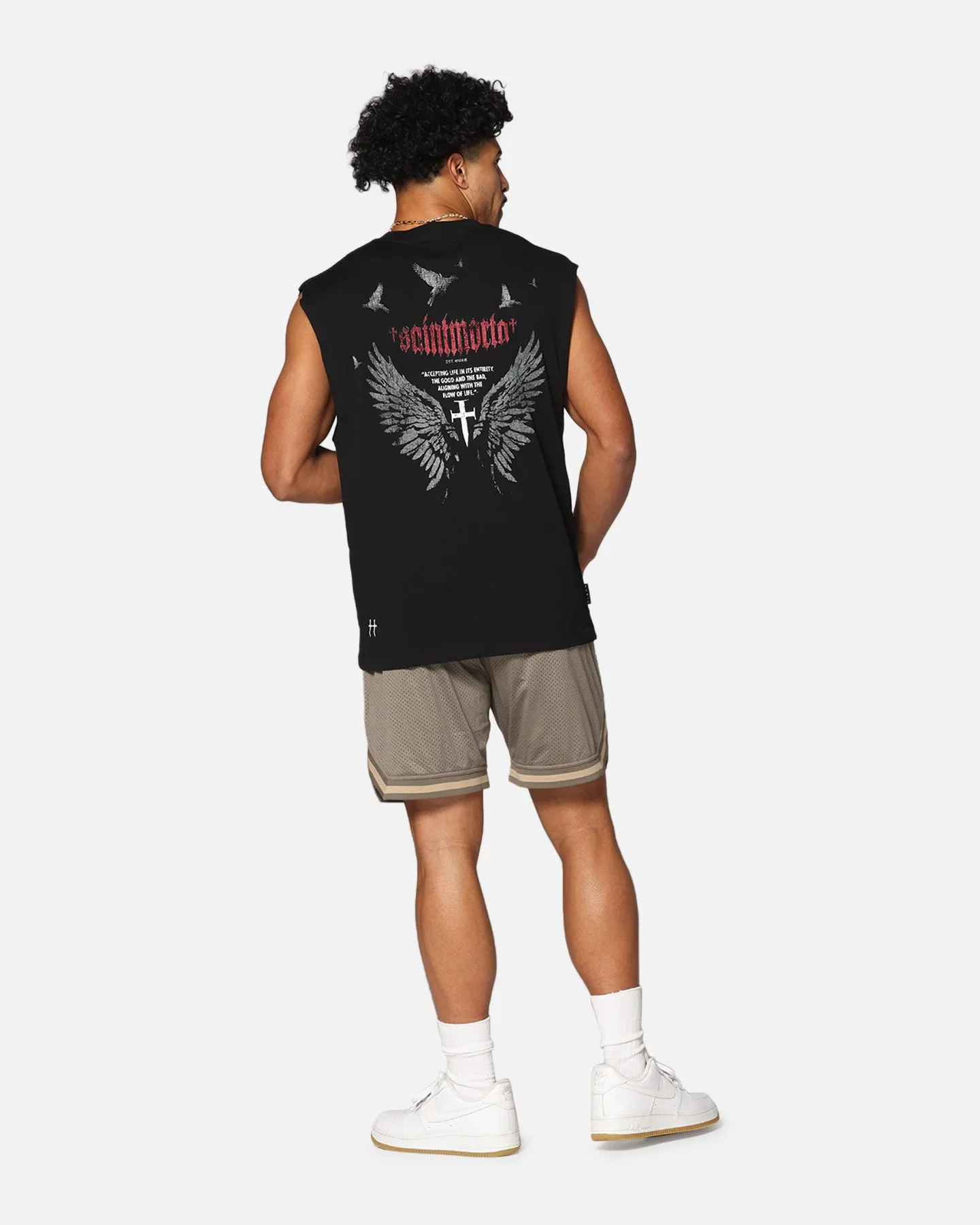 Saint Morta Amorfati Oversized Muscle T-Shirt Black sold by Culture Kings product image thumbnail 3