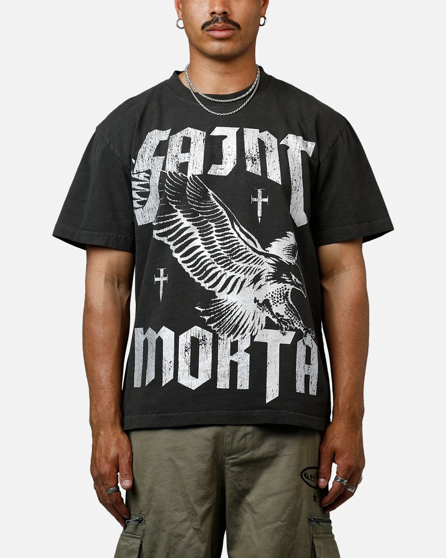 Saint Morta Ride Or Die Boxy T-Shirt Black Wash sold by Culture Kings
