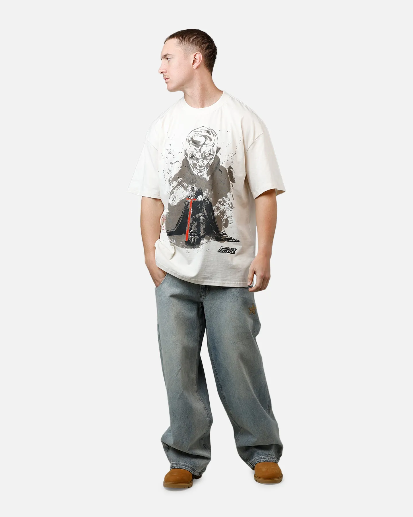 73Studio Star Wars Takumi Last Jedi Vintage T-Shirt Off White sold by Culture Kings product image thumbnail 3