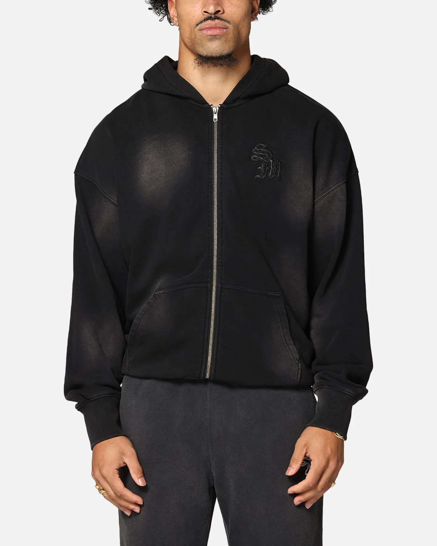 Saint Morta Gothic Zip Hoodie Sunfade Black sold by Culture Kings