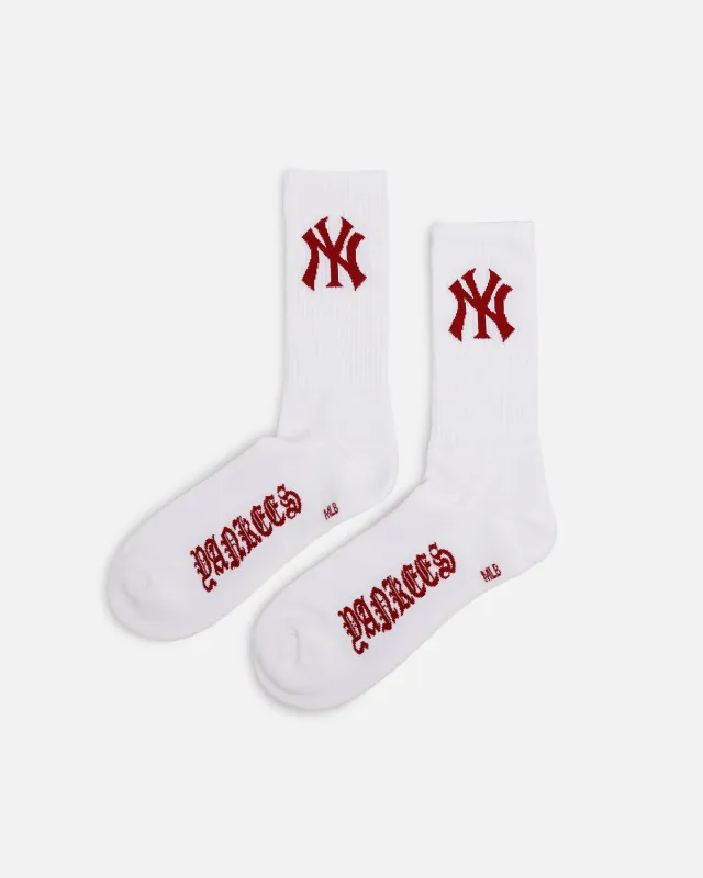 Pro Compression New York Yankees Gothic Script Crew Sock White sold by Culture Kings
