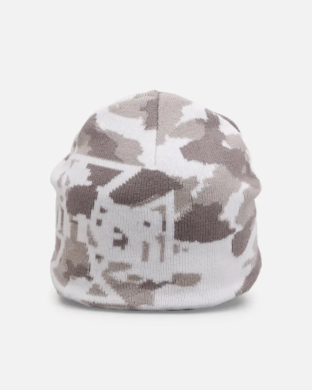 Loiter Motor Skull Knit Beanie Snow Camo sold by Culture Kings