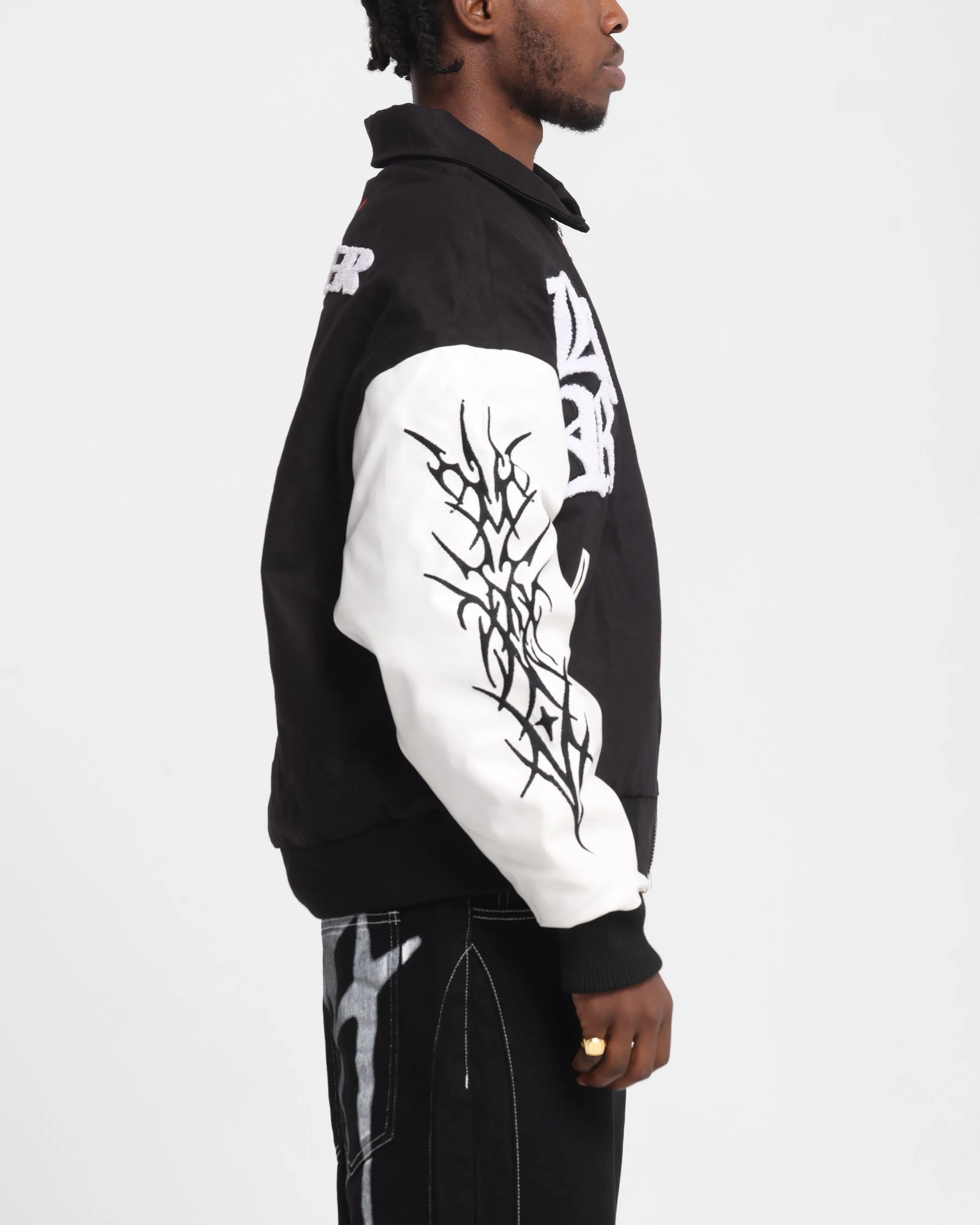 Loiter Cyber Varsity Jacket Black/White sold by Culture Kings product image thumbnail 5