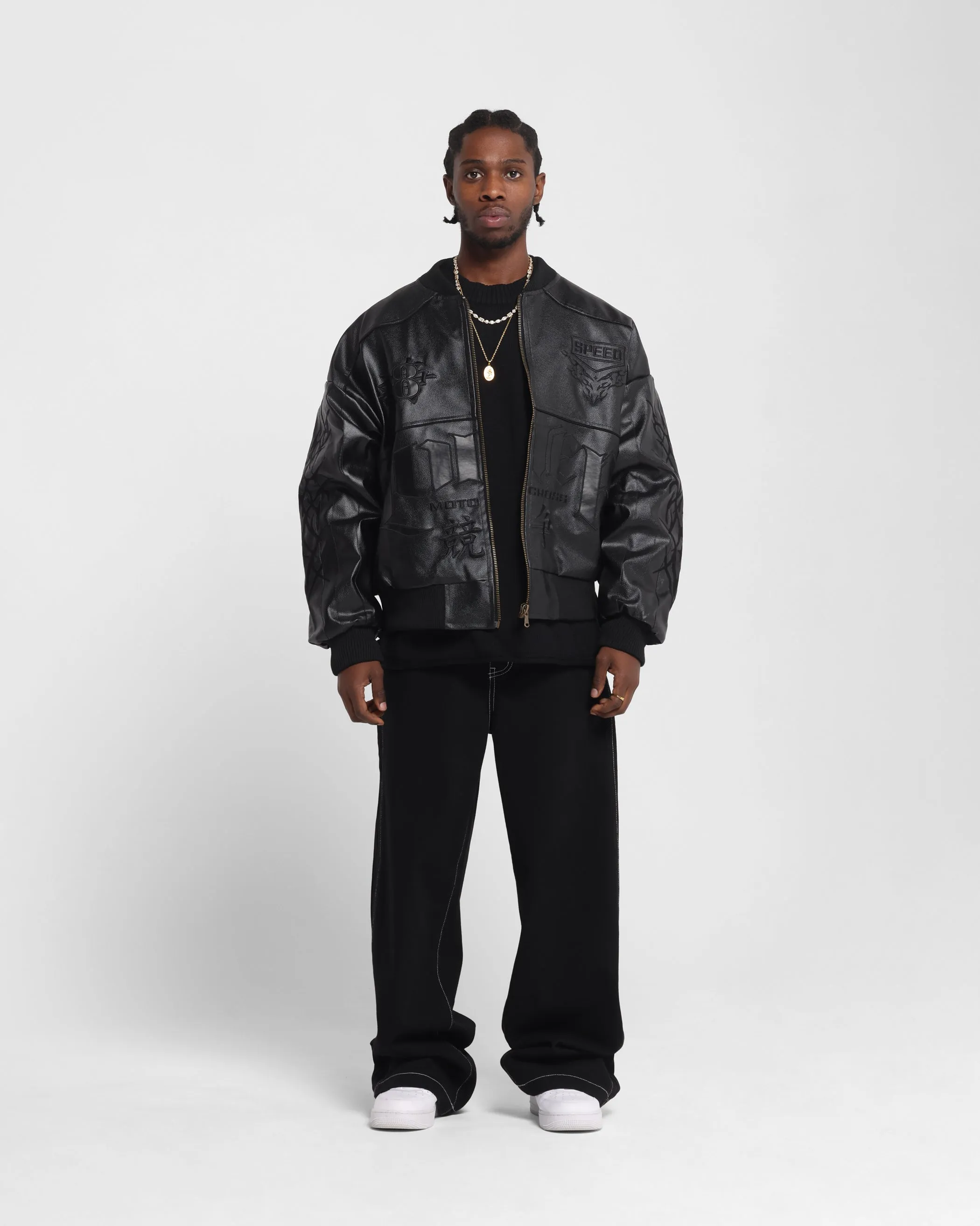 Loiter Tokyo Drift Vegan Leather Jacket Black sold by Culture Kings product image thumbnail 3