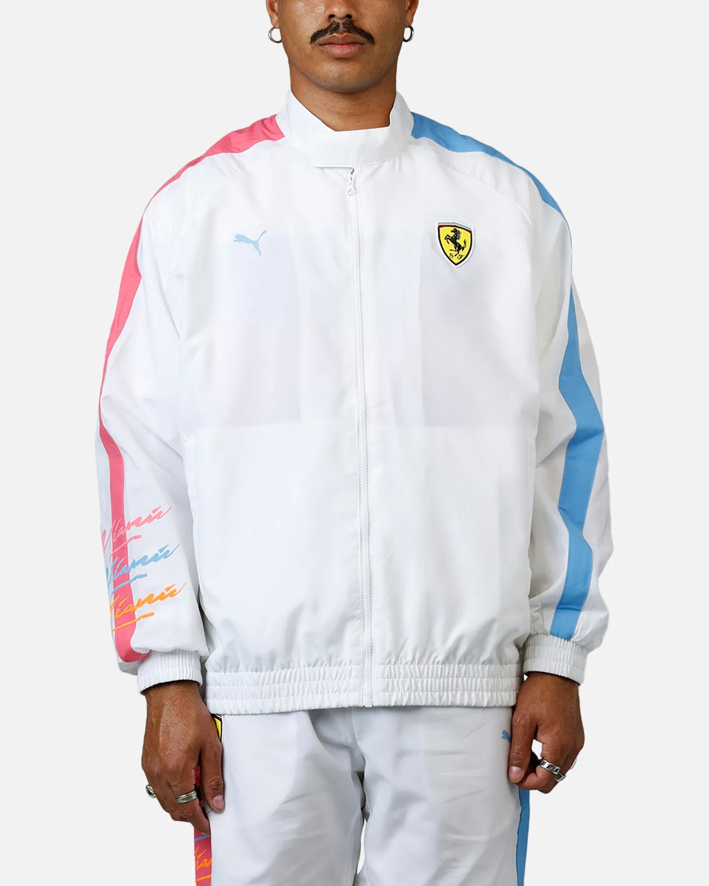 Puma x Scuderia Ferrari Sketches T7 Jacket White sold by Culture Kings