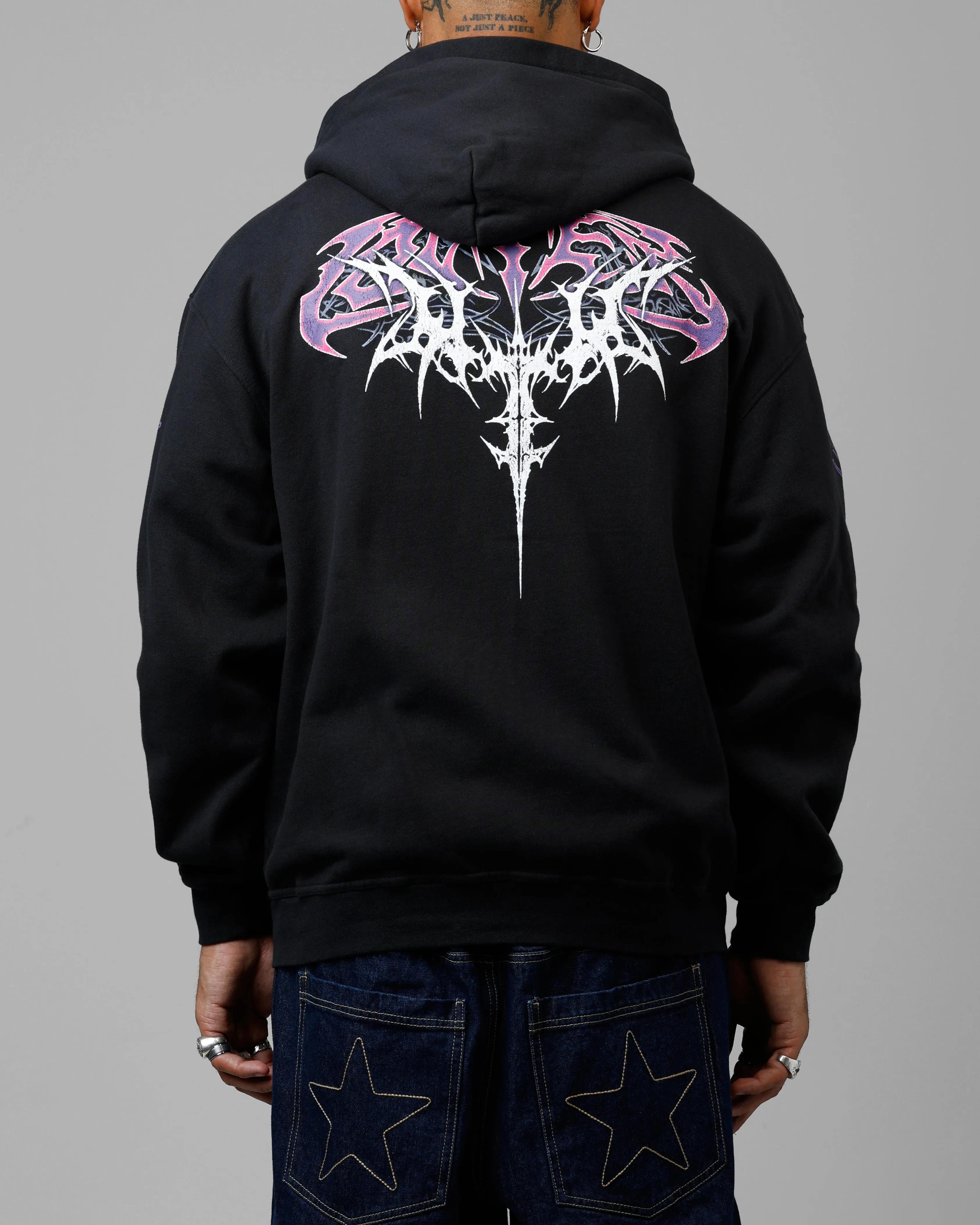 Loiter Tribal Skull Zip Up Hoodie Black sold by Culture Kings product image thumbnail 2