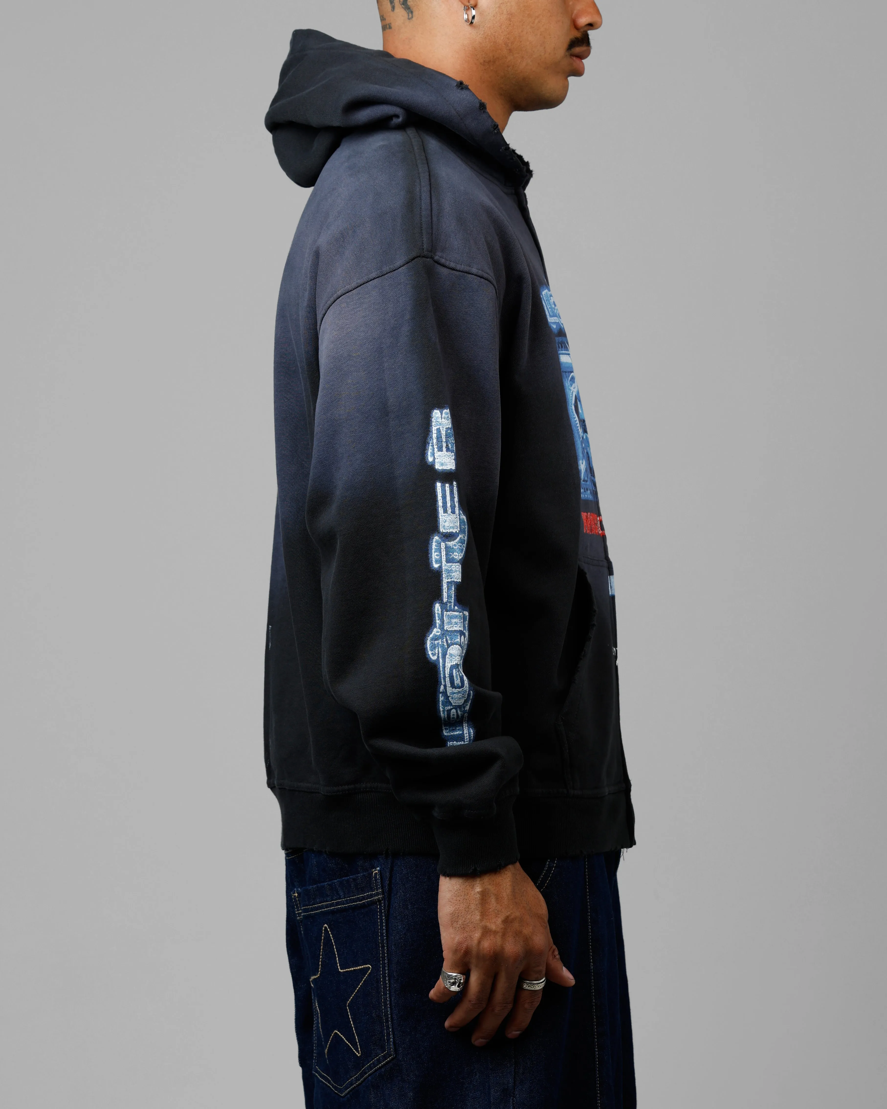 Loiter Void Zip Up Hoodie Washed Black sold by Culture Kings product image thumbnail 4
