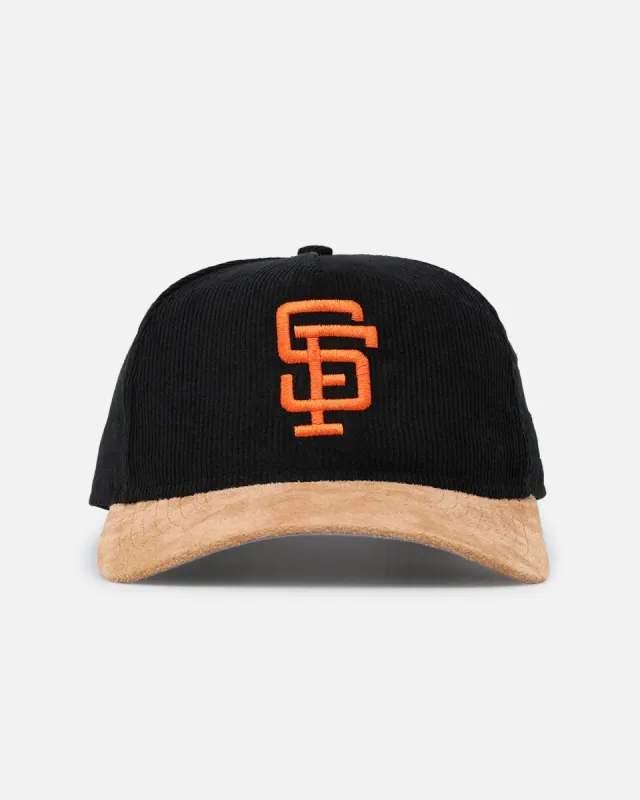 New Era San Francisco Giants 'Corduroy Suede' Pre-Curved Golfer Snapback Washed Black sold by Culture Kings