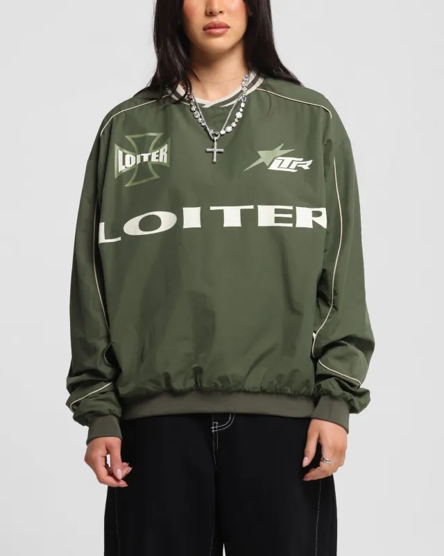Loiter Racer Nylon Jersey Crewneck Dark Green sold by Culture Kings