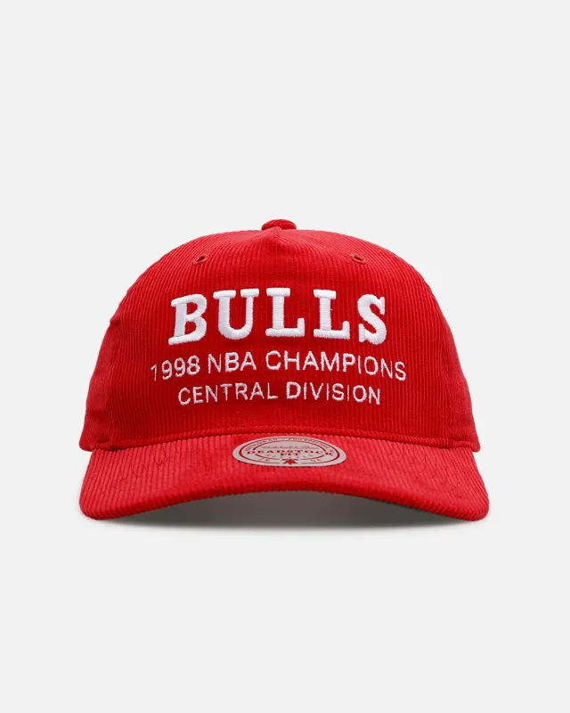 Mitchell & Ness Chicago Bulls 'Worldwide' Deadstock Corduroy Snapback Red sold by Culture Kings