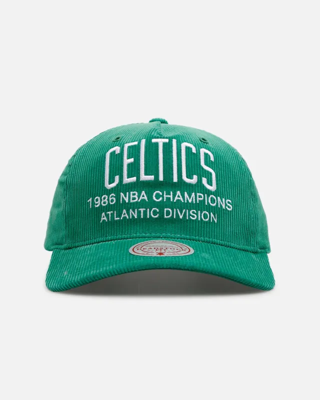 Mitchell & Ness Boston Celtics 'Worldwide' Deadstock Corduroy Snapback Green sold by Culture Kings