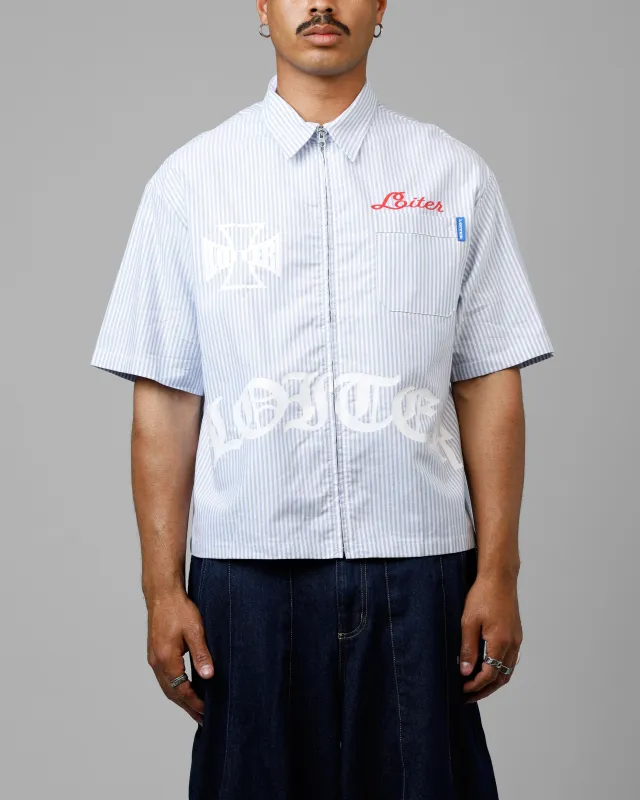 Loiter Chopper Work Shirt Blue/White sold by Culture Kings