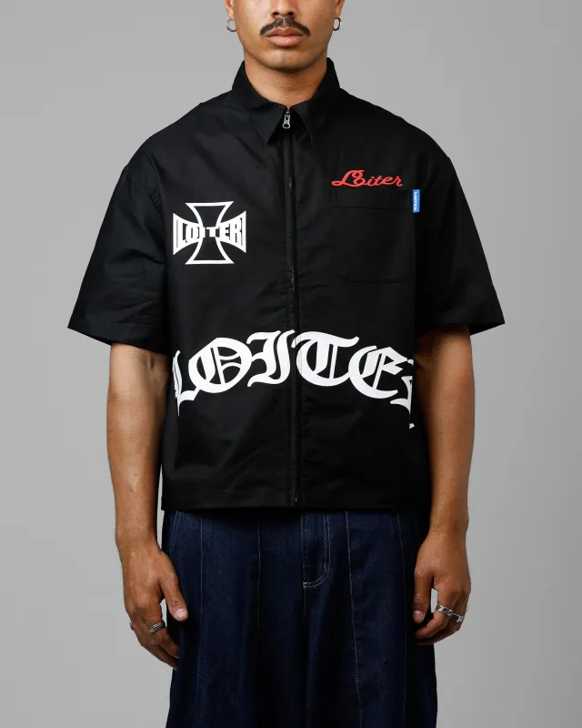 Loiter Chopper Work Shirt Black sold by Culture Kings
