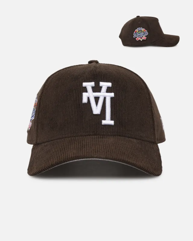 New Era Los Angeles Dodgers 'Upside Down LA Cord' 9FORTY A-Frame Corduroy Snapback Walnut sold by Culture Kings