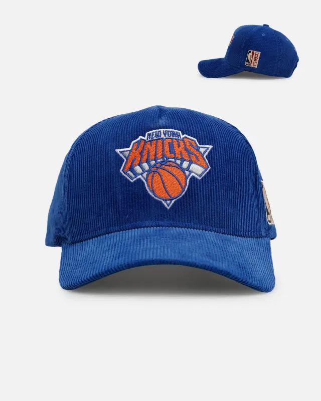 Mitchell & Ness New York Knicks 'Vintage Cord' Pro Pinch Corduroy Snapback Blue made by Mitchell & Ness
