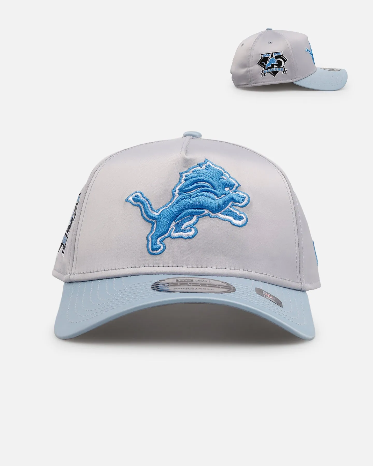 New Era Detroit Lions 'Team Color Satin' 9FORTY A-Frame Snapback Official Team Color sold by Culture Kings