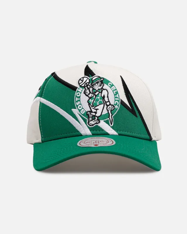 Mitchell & Ness Boston Celtics 'Shark Tooth' Pro Pinch Snapback Cream/Green sold by Culture Kings