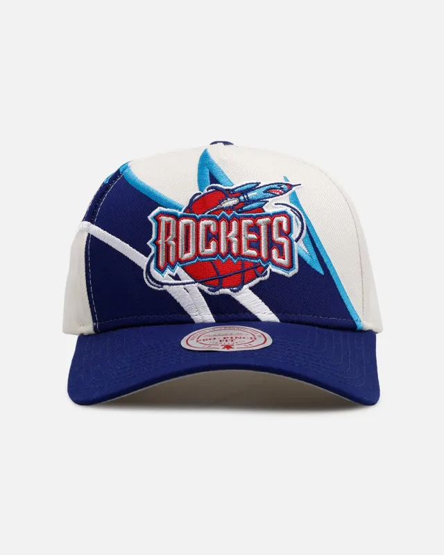 Mitchell & Ness Houston Rockets 'Shark Tooth' Pro Pinch Snapback Cream/Navy sold by Culture Kings