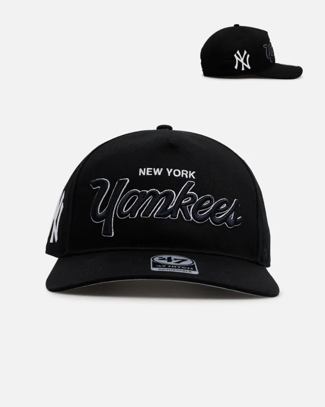 47 Brand New York Yankees 'Black Dome Script' 47 Hitch Snapback Black sold by Culture Kings