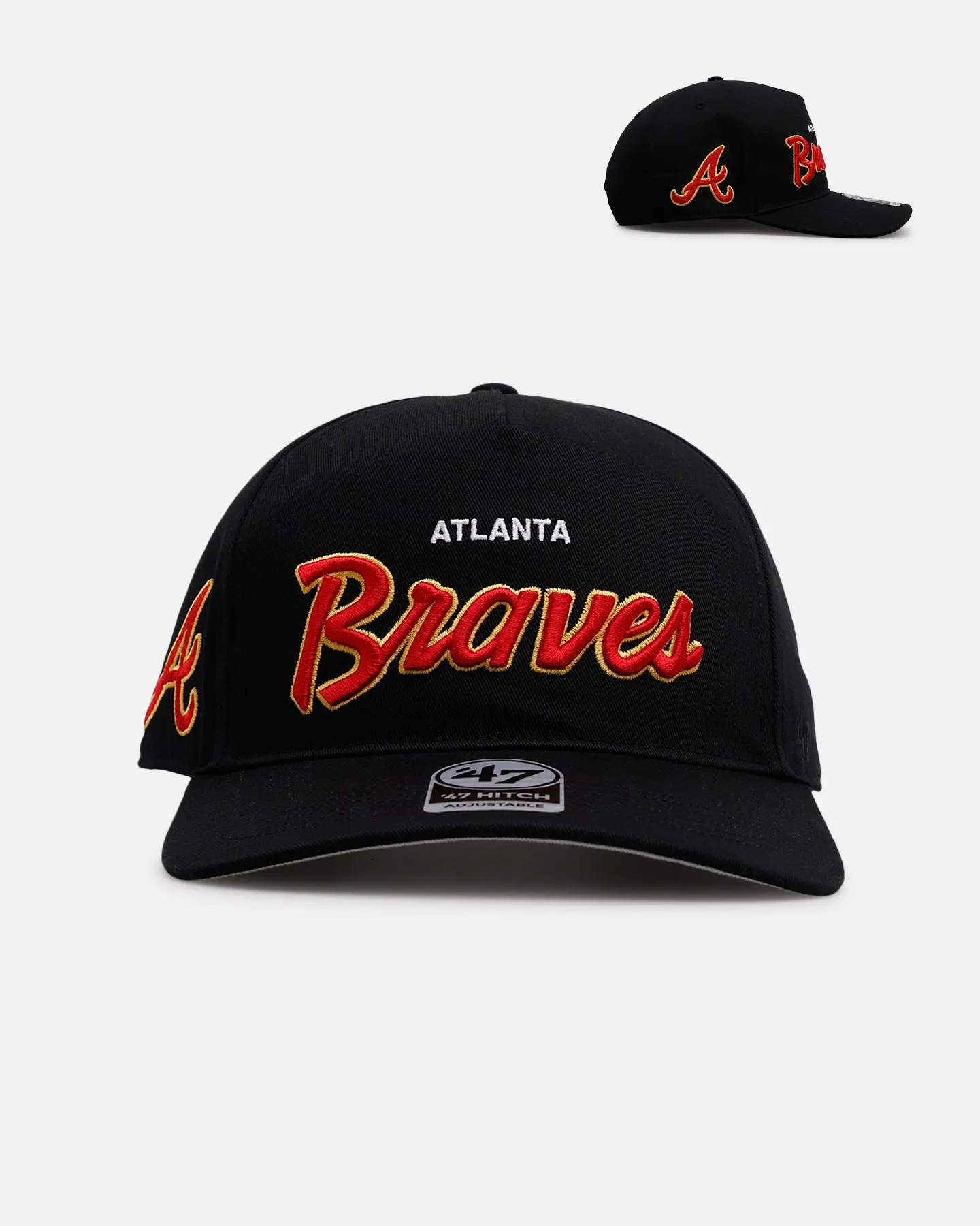 47 Brand Atlanta Braves 'Black Dome Script' 47 Hitch Snapback Black sold by Culture Kings