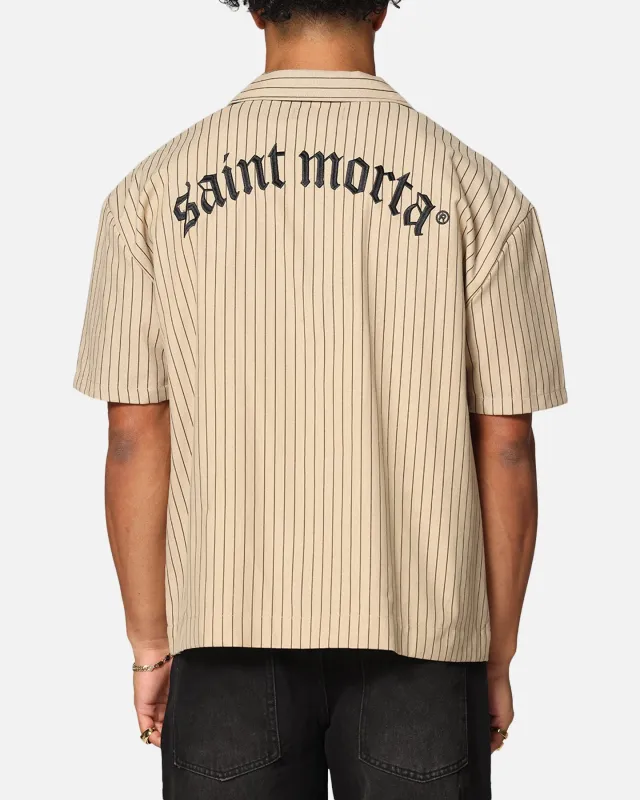 Saint Morta Gothic Pinstripe Button Up Shirt Tan sold by Culture Kings