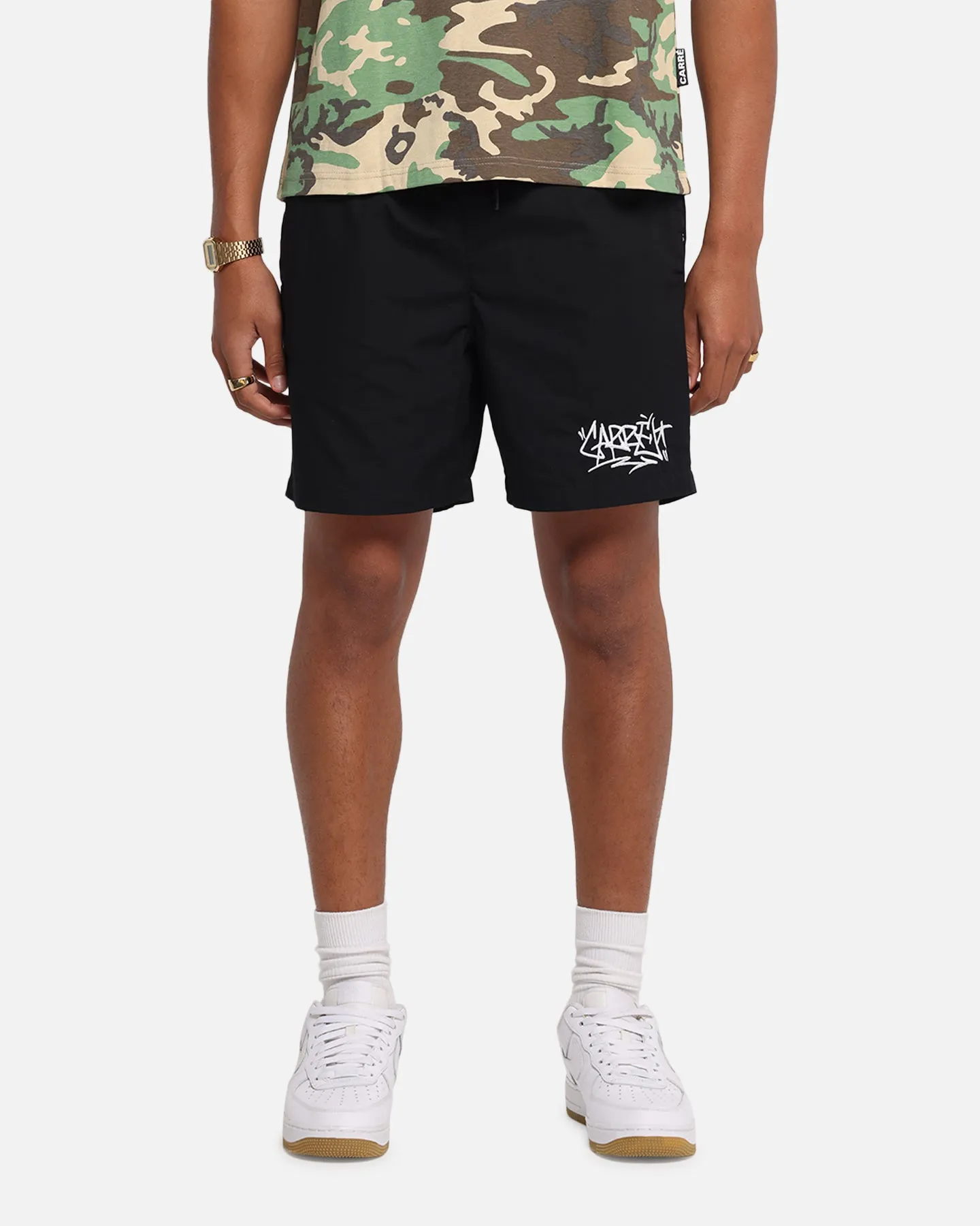 Carre Tagline Beach Shorts Black sold by Culture Kings