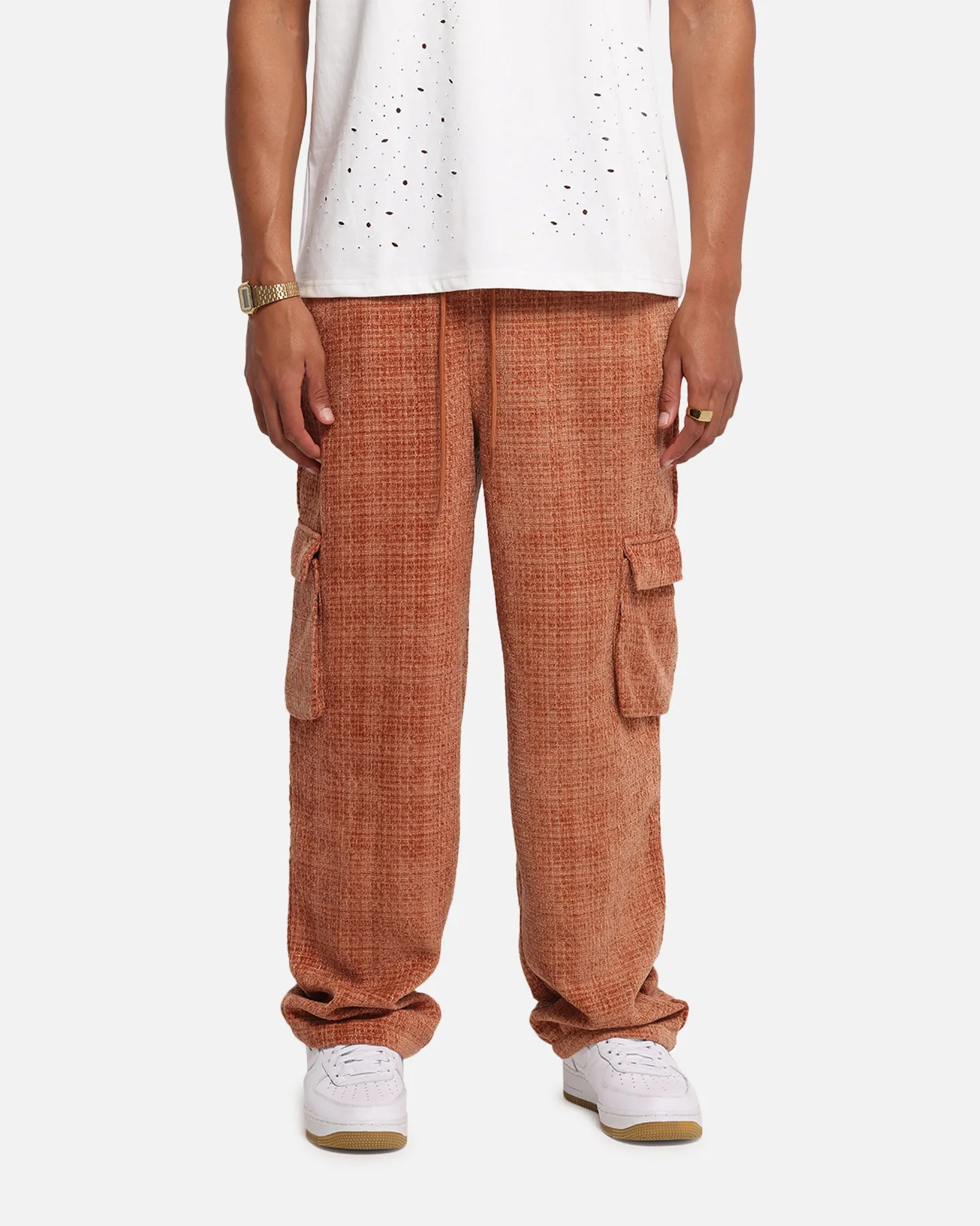 XXIII Boucle Tweed Cargo Pants Rust sold by Culture Kings