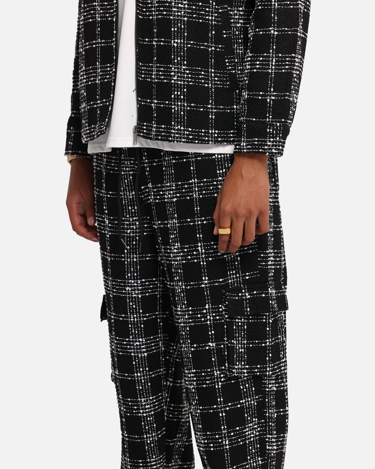 XXIII Boucle Tweed Cargo Pants Black/White sold by Culture Kings product image thumbnail 3