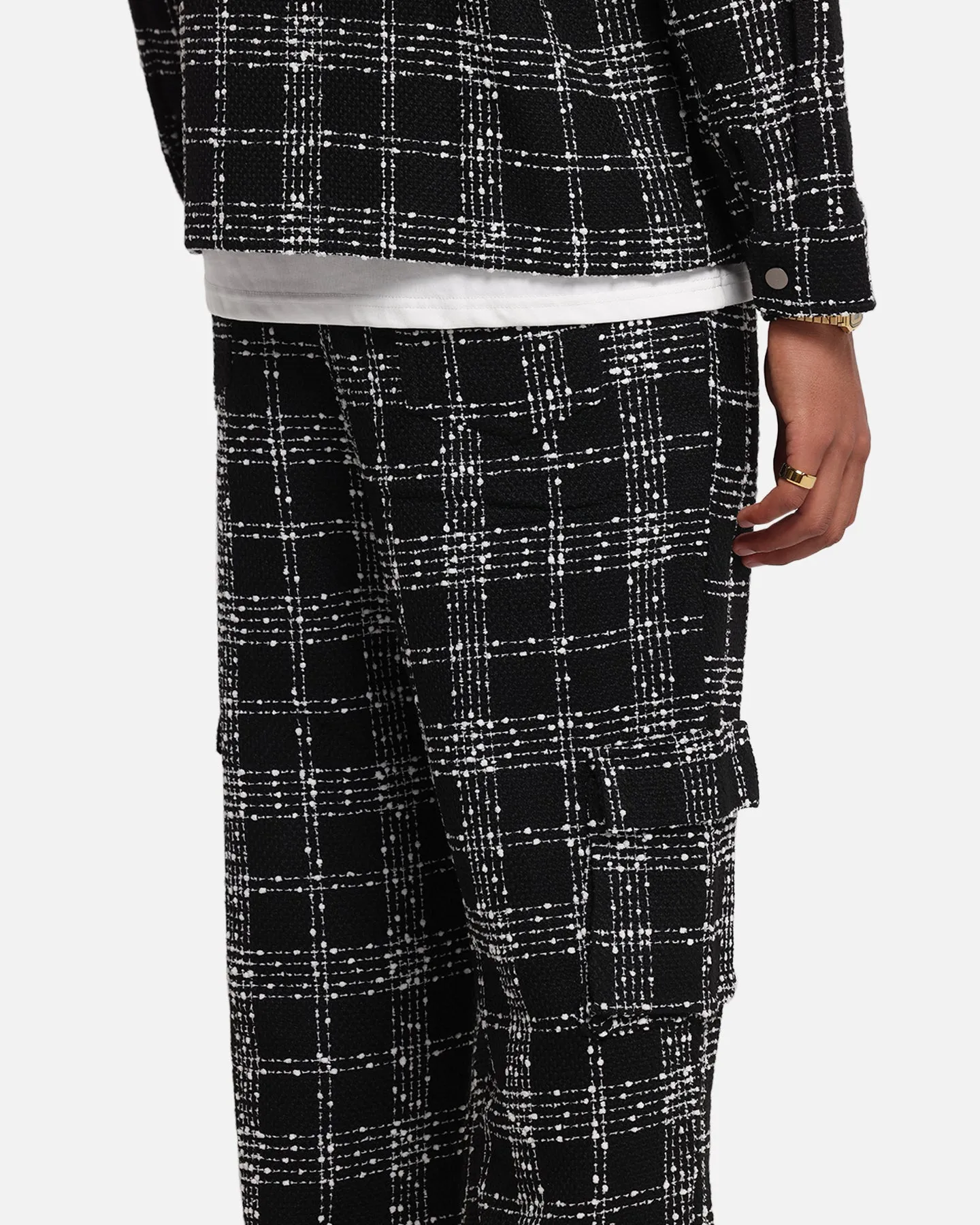 XXIII Boucle Tweed Cargo Pants Black/White sold by Culture Kings product image thumbnail 4