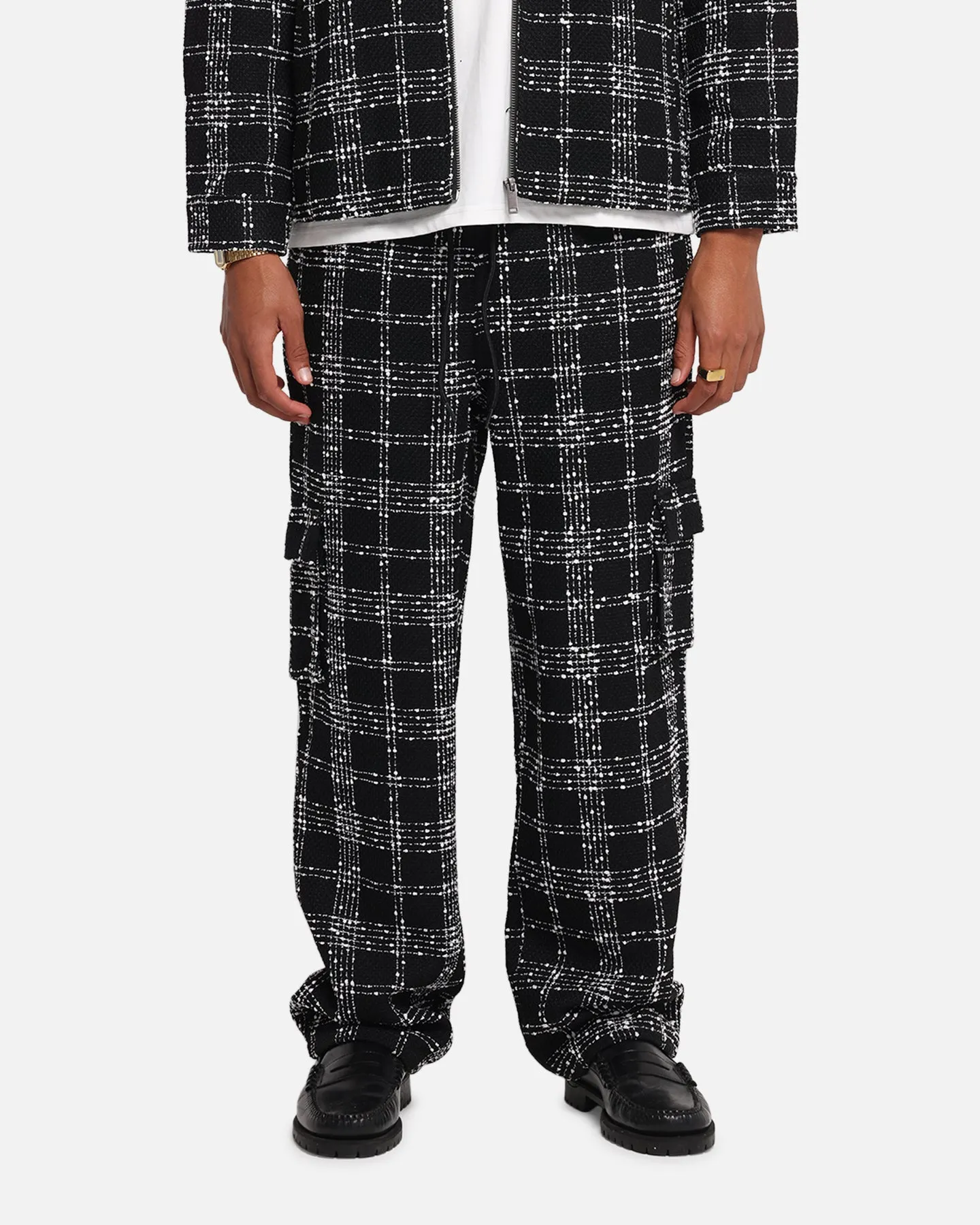XXIII Boucle Tweed Cargo Pants Black/White sold by Culture Kings