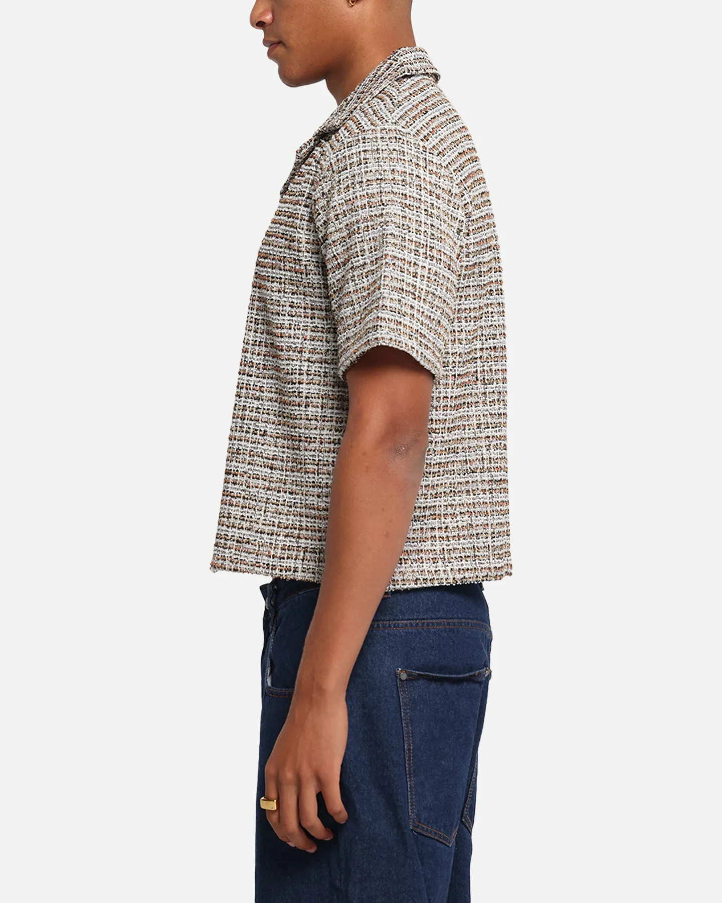 XXIII Boucle Tweed Crop Button Up Shirt Cream/Brown sold by Culture Kings product image thumbnail 5