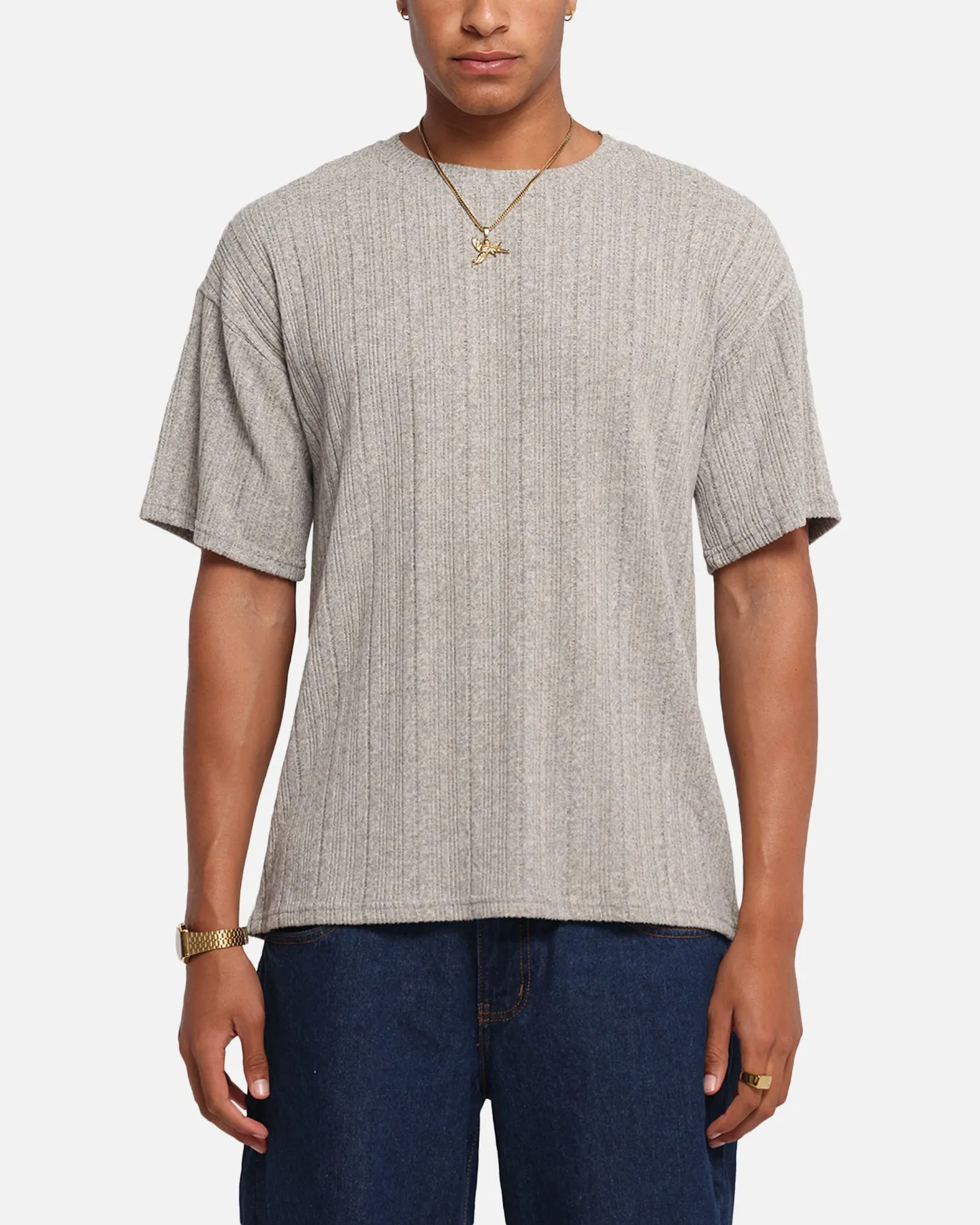 XXIII Rib Knit T-Shirt Grey Marle sold by Culture Kings