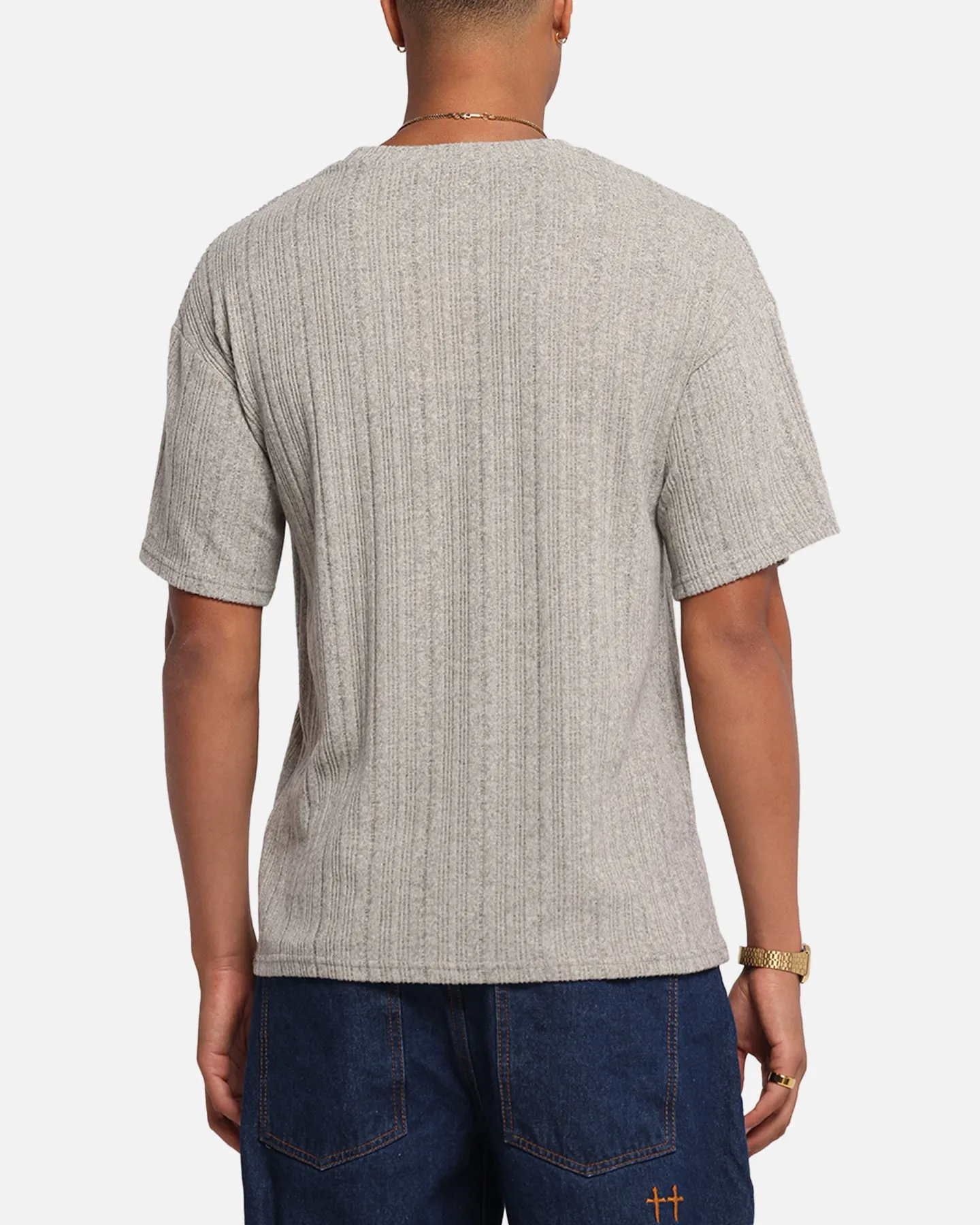 XXIII Rib Knit T-Shirt Grey Marle sold by Culture Kings product image thumbnail 3