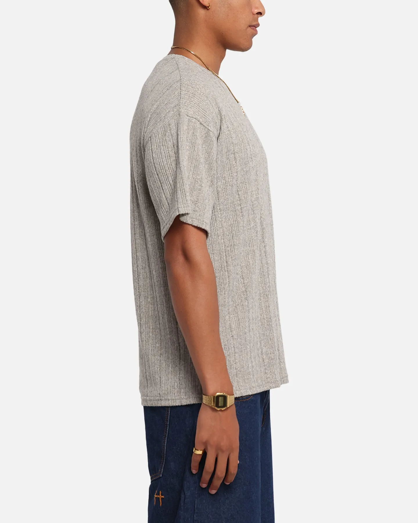XXIII Rib Knit T-Shirt Grey Marle sold by Culture Kings product image thumbnail 4