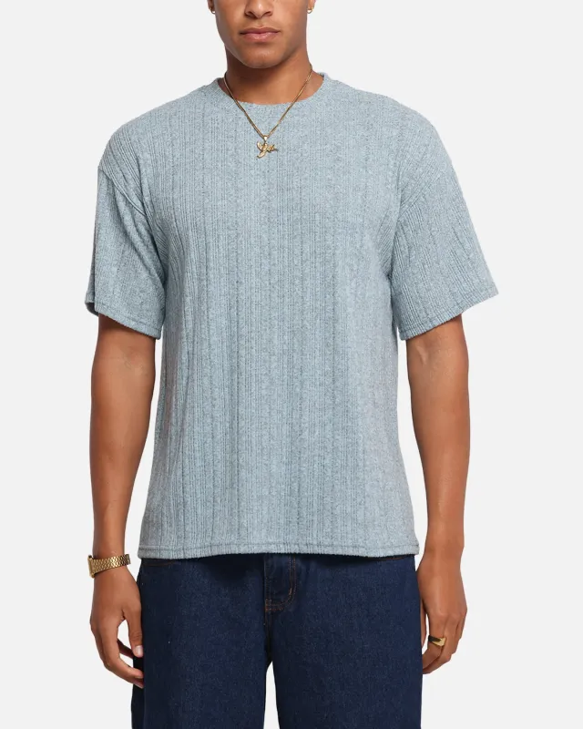 XXIII Rib Knit T-Shirt Blue Marle sold by Culture Kings