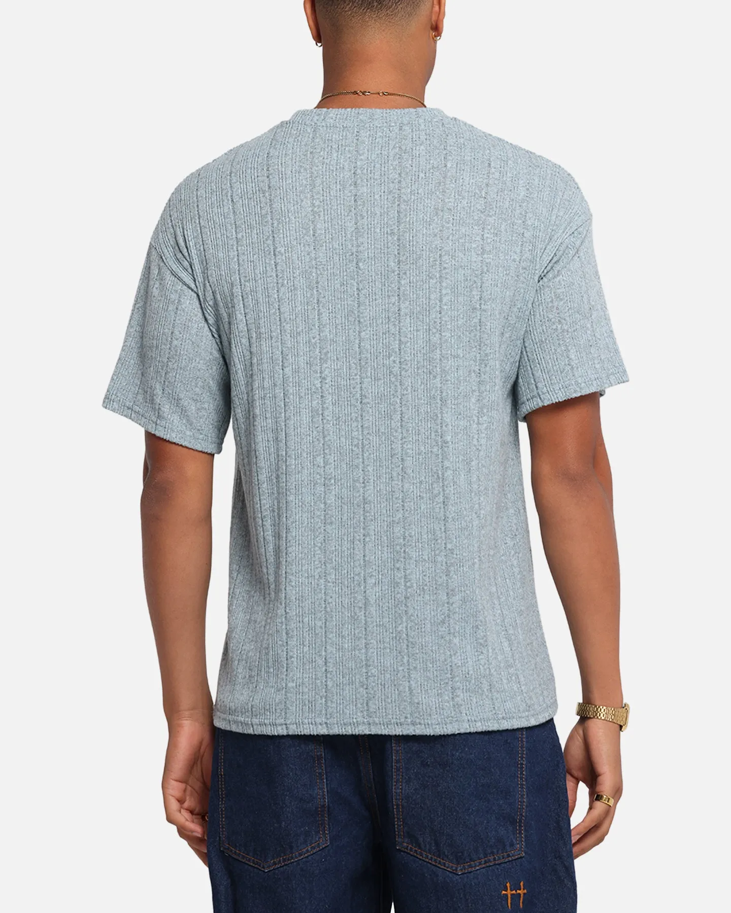 XXIII Rib Knit T-Shirt Blue Marle sold by Culture Kings product image thumbnail 3