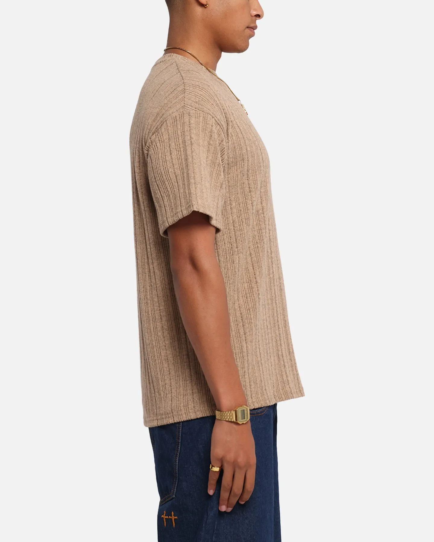 XXIII Rib Knit T-Shirt Tan Marle sold by Culture Kings product image thumbnail 4