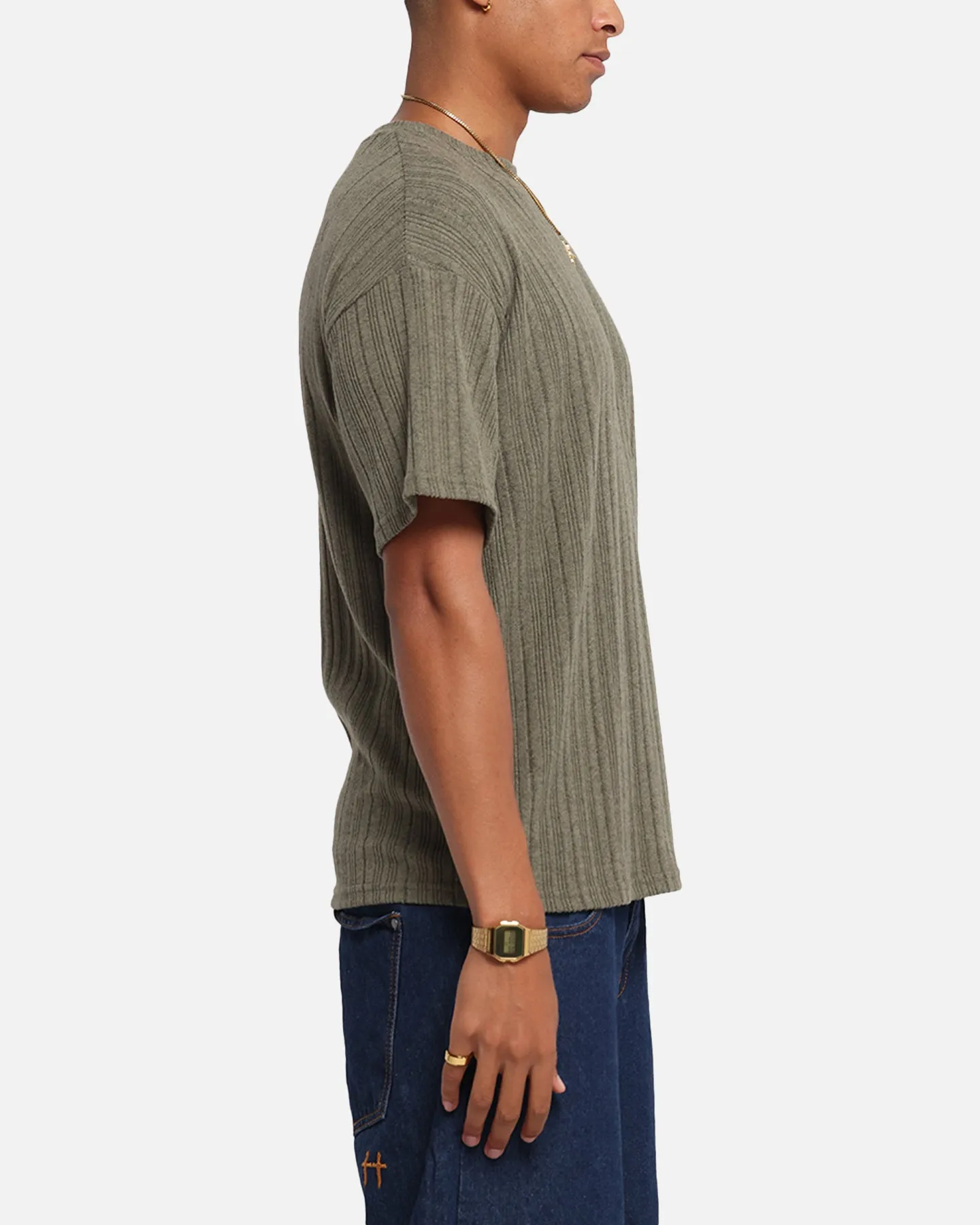 XXIII Rib Knit T-Shirt Olive Marle sold by Culture Kings product image thumbnail 5