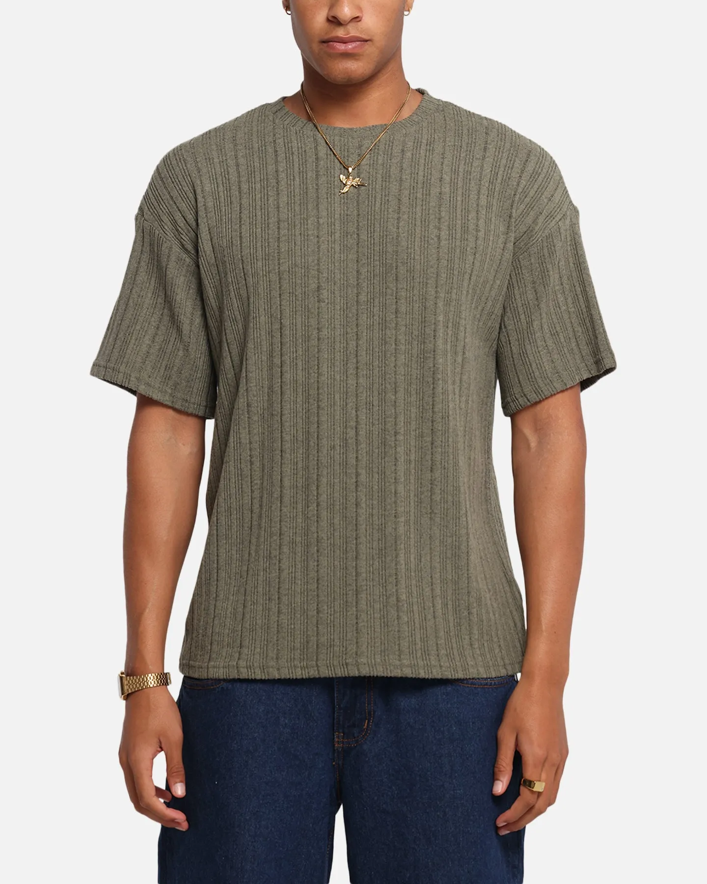 XXIII Rib Knit T-Shirt Olive Marle sold by Culture Kings