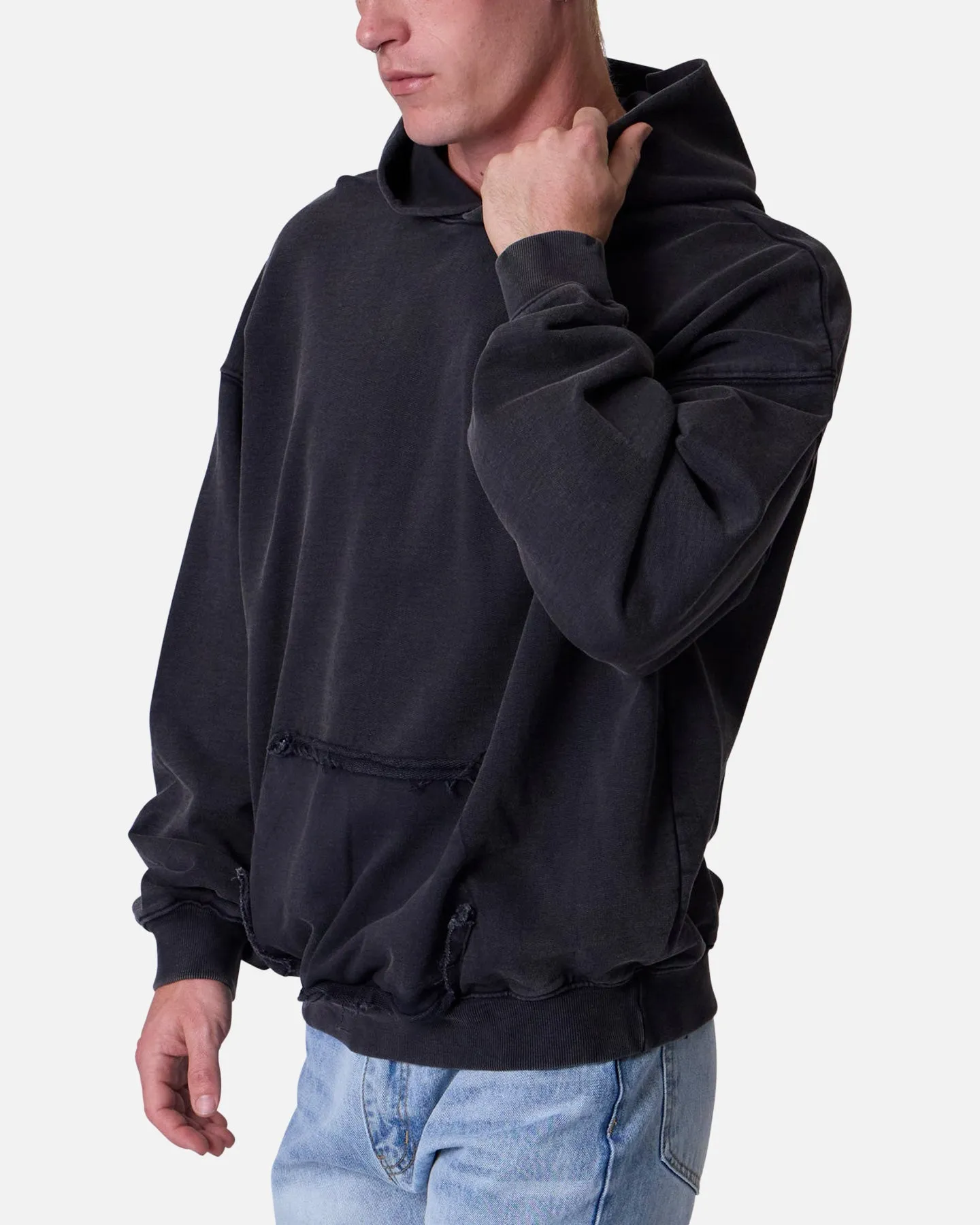 MNML Raw Stitch Hoodie Black sold by Culture Kings product image thumbnail 5