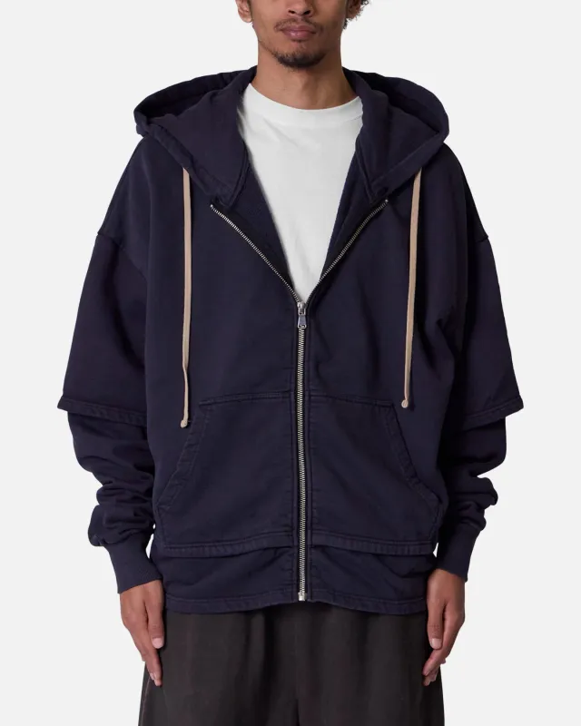 MNML Double Layer Zipper Sweater Washed Black sold by Culture Kings