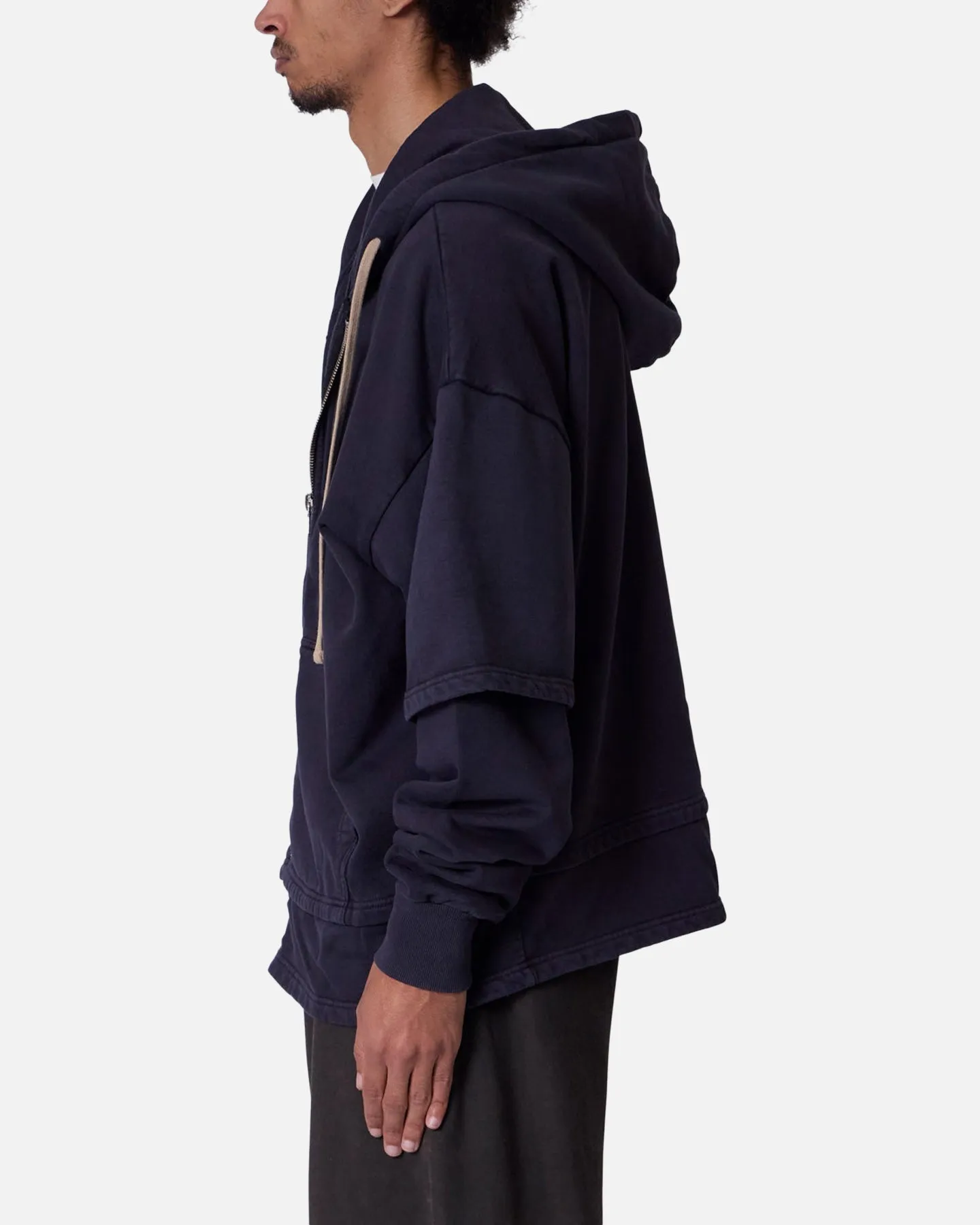 MNML Double Layer Zipper Sweater Washed Black sold by Culture Kings product image thumbnail 4