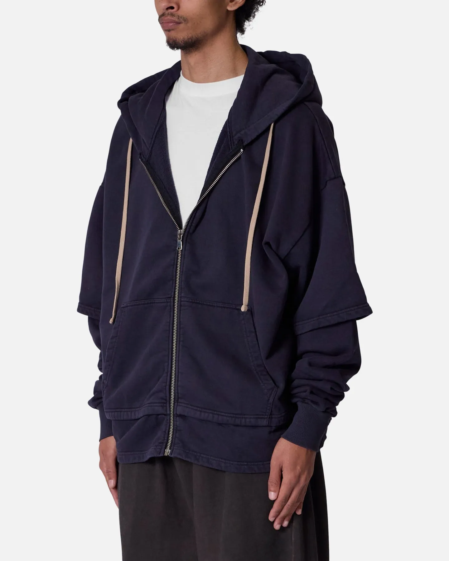 MNML Double Layer Zipper Sweater Washed Black sold by Culture Kings product image thumbnail 3