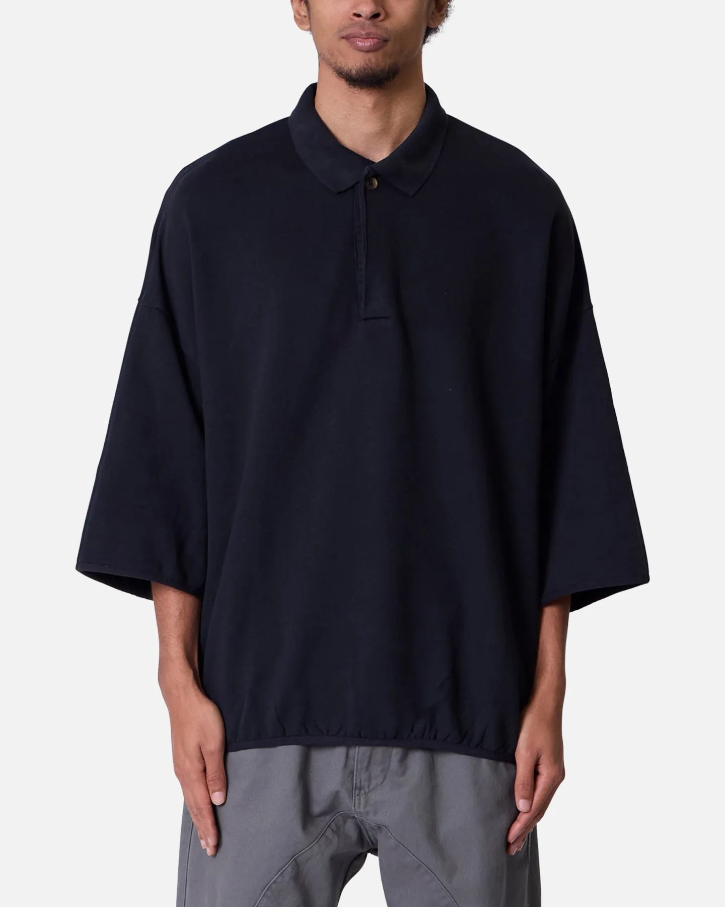 MNML Oversized Knit Polo Shirt Black sold by Culture Kings
