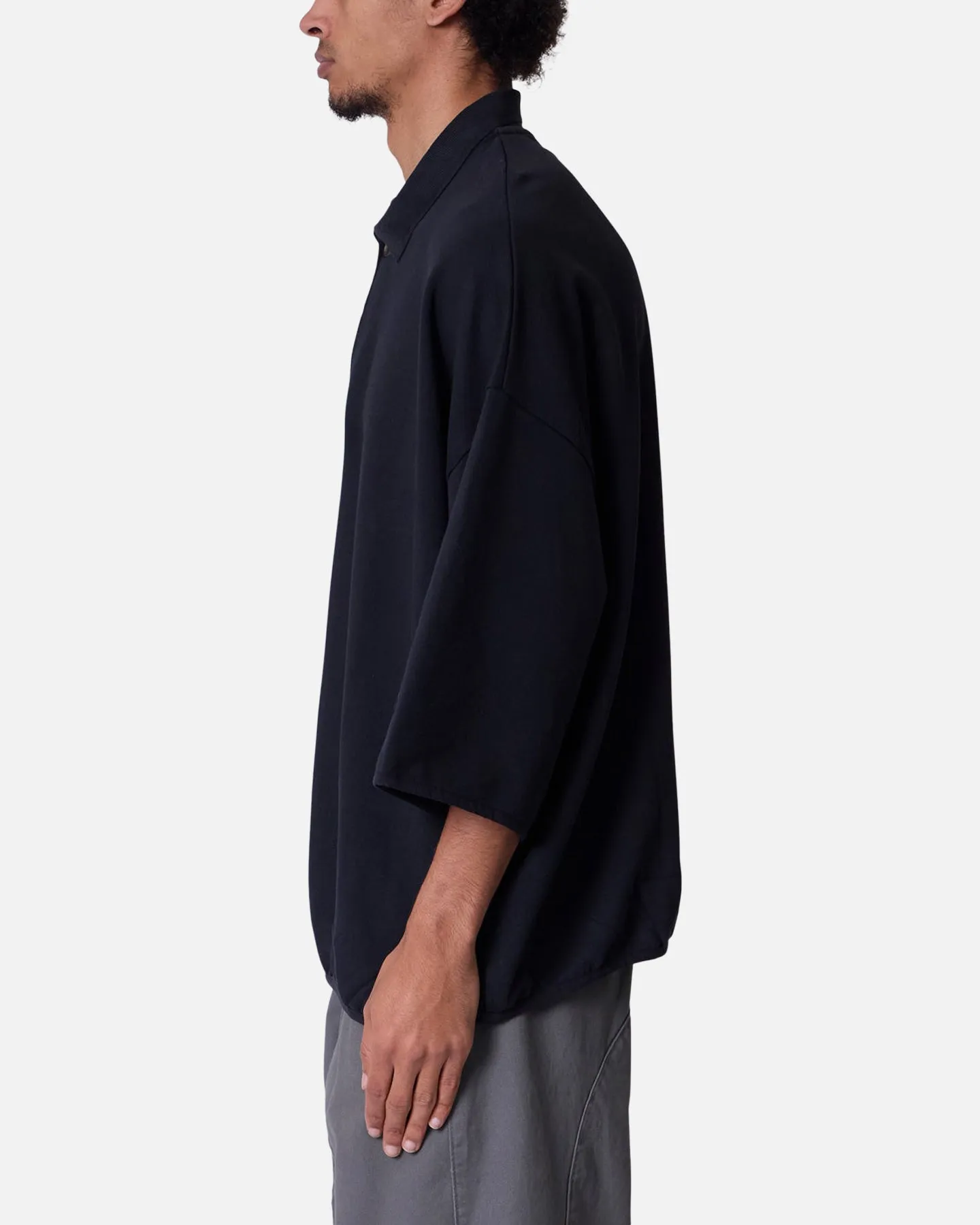 MNML Oversized Knit Polo Shirt Black sold by Culture Kings product image thumbnail 4